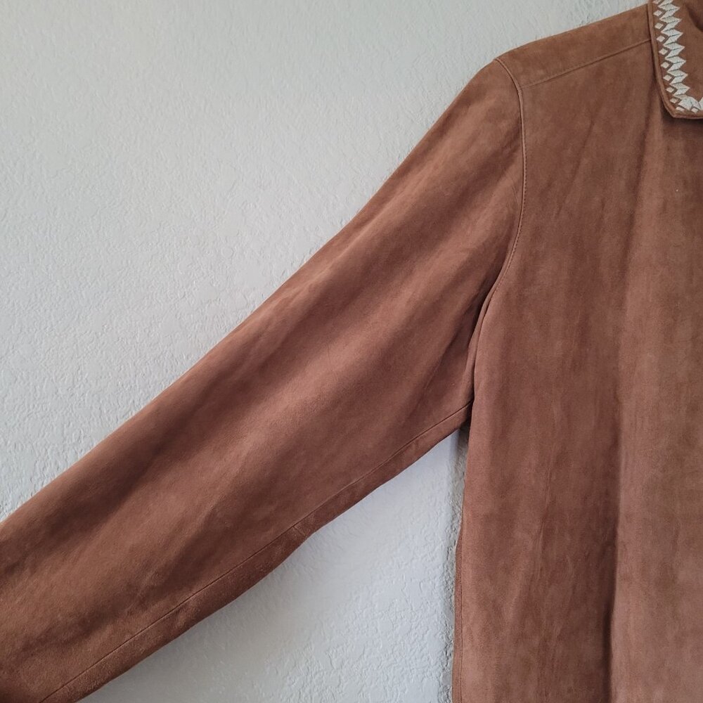 The Territory Ahead Womens 100% Genuine Leather Brown Jacket Sz Medium Western - Picture 8 of 9